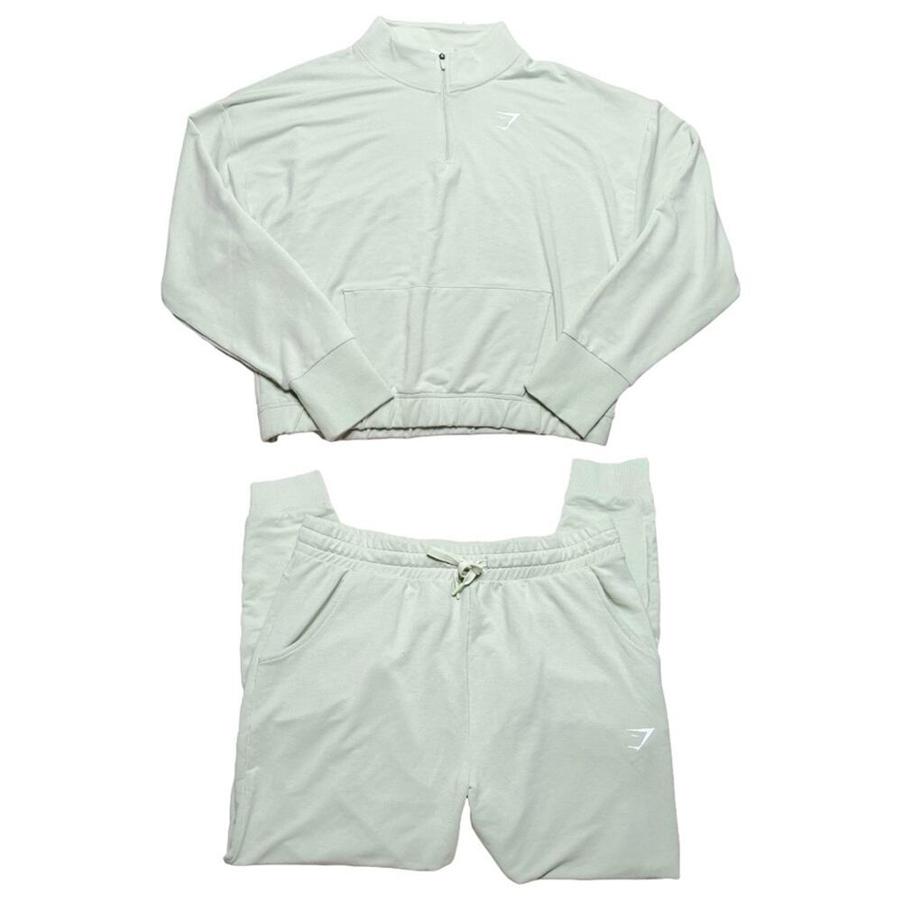 Gymshark Pippa Training Pullover And Training Joggers Set Pistachio Xl